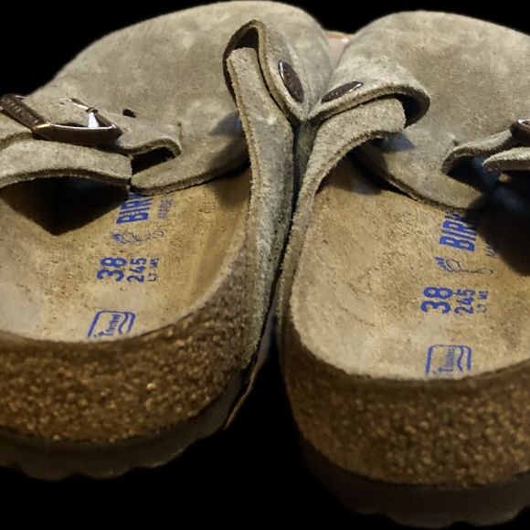 NWT ﻿Birkenstock Boston Suede Clogs Taupe - Picture 3 of 5